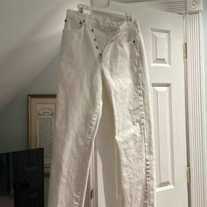 Agolde crisscross white denim